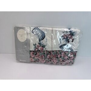 Christian Dior Wamsutta Diva Full Flat Sheet Pink Flowers‎ Floral Vintage